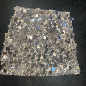Windsor Silver Sequin Mini Skirt